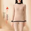 GUJIN Women's Mid-Neck Lamb Fleece Thermal Underwear Set