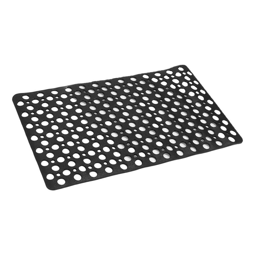 Bathtub Shower Mat TPE Black Non Slip Bath Shower Floor Mat with Drainage Hole Bath Mats for Home