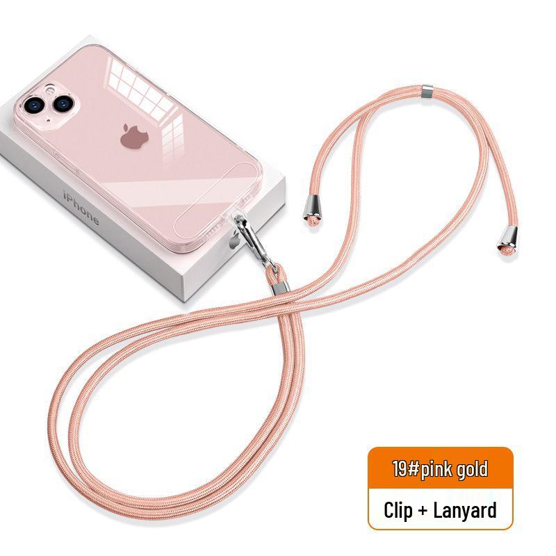 6mm Wearable Phone Lanyard: Crossbody Neck Strap with Clip, Sticker Pad, and Braided Hanging Rope.