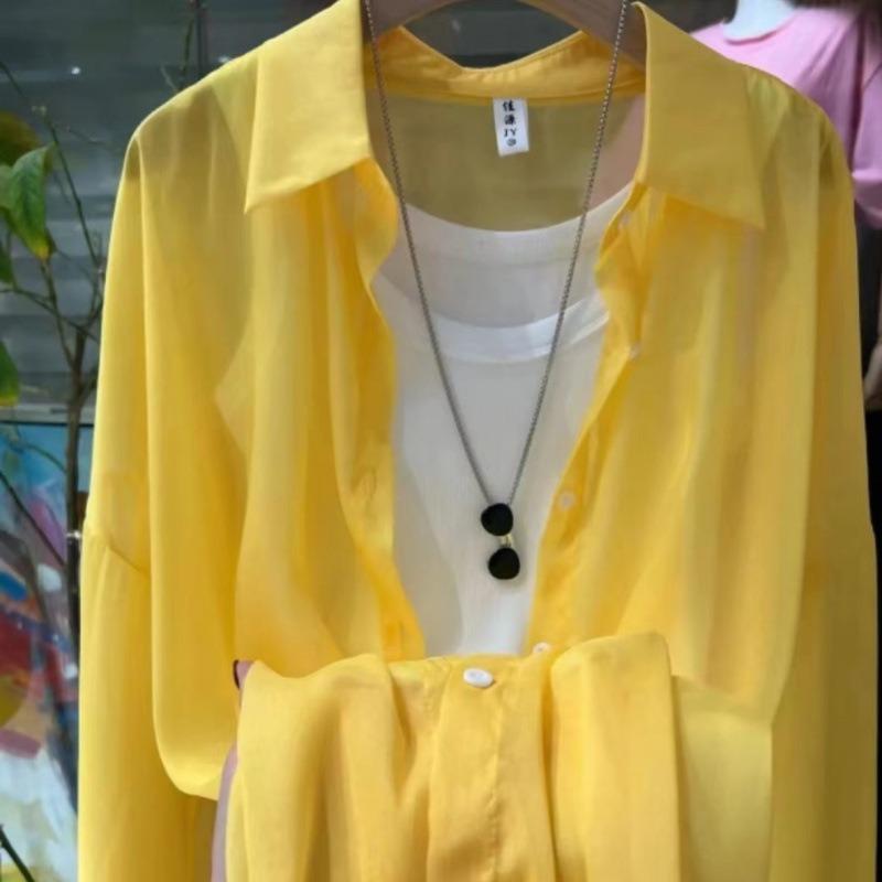 Sun Protection Clothing Thin Coat Women's New Summer Loose Breathable Ice Silk Chiffon Shirt