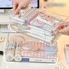 1pc Portable Desktop Storage Box, Transparent Storage Basket For Cosmetic, Stationary, Toiletry, Medicine And Sundries