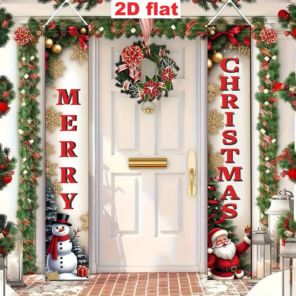 2pcs Christmas & Halloween Large Door Banner 12x70.8in