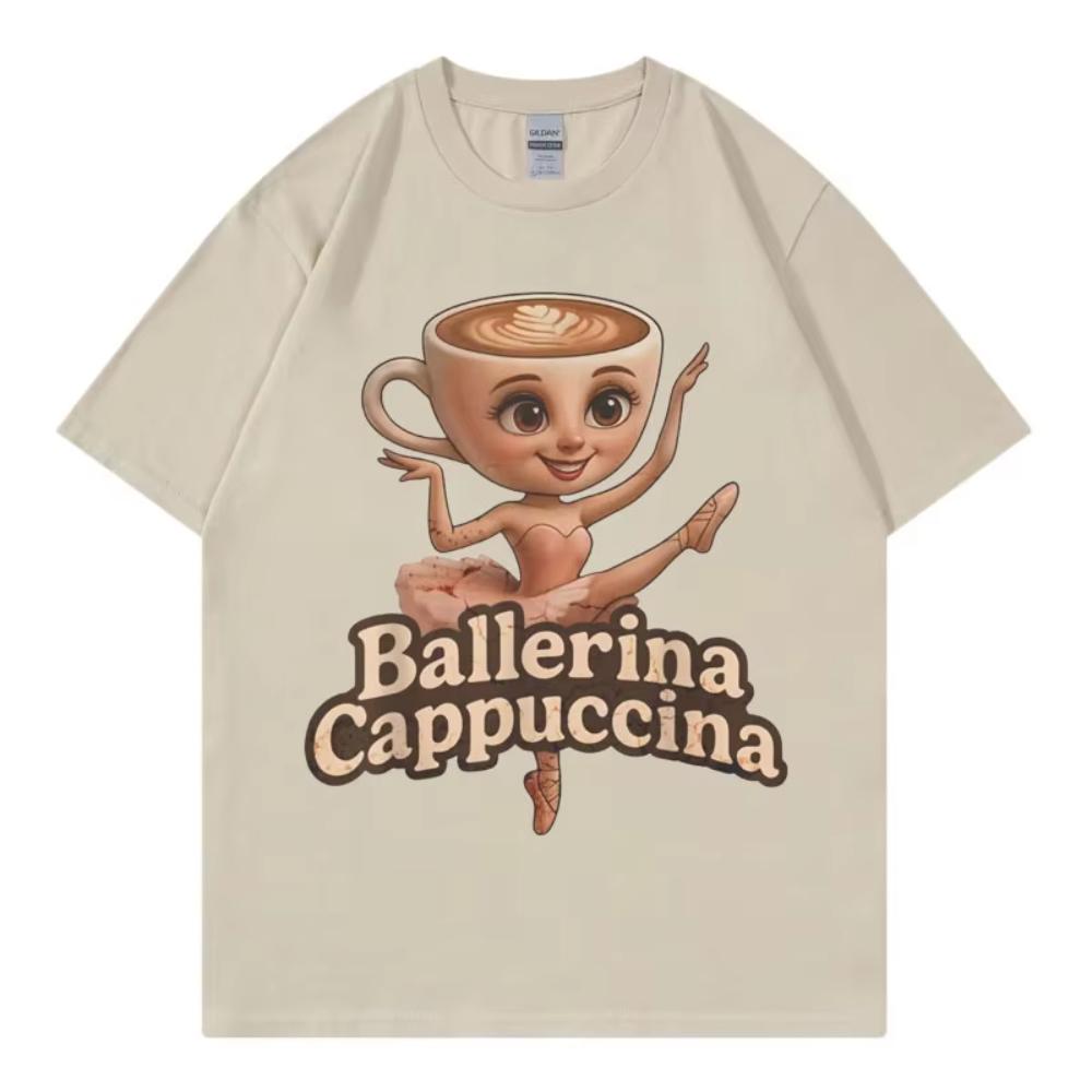 

Funny Italian Brainrot Meme Ballerina Cappuccina T-shirts Men Women Vintage Fashion Y2k T-shirts Summer Casual Oversized T Shirt 4XL