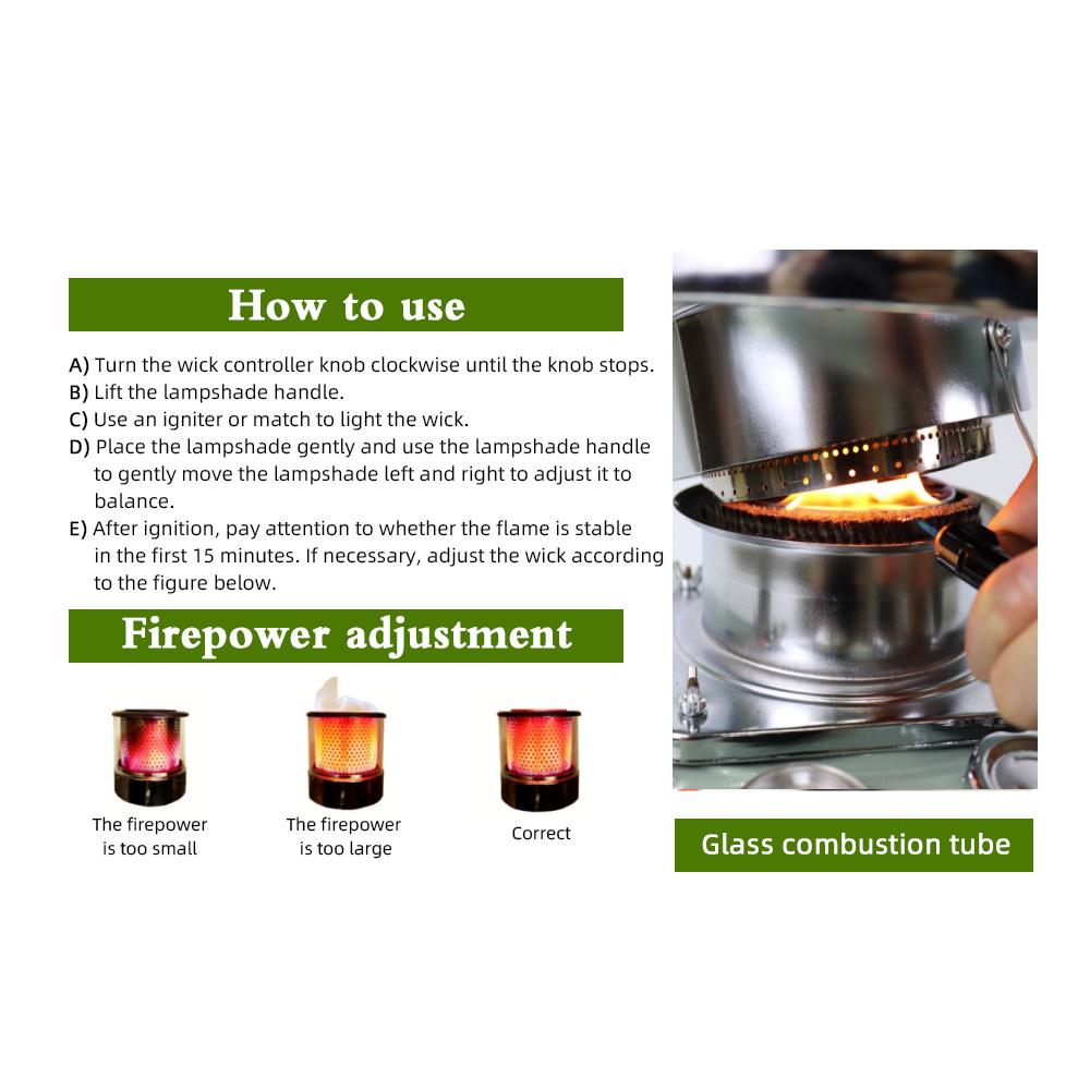 Liftable Kerosene Stove Heater Outdoor Tent Kerosene Stove Multifunctional Hiking Heating Cooking