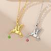 Tiny Birthstone Hummingbird Necklace Birthstone Bird Necklace Stainless Steel Necklace Hummingbird Necklace Bird Jewelry
