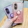 KADEM For Realme C67 4G Cell Phone Case Ring Kickstand Gradient Glitter TPU Cover