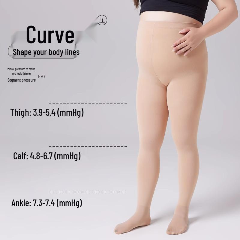 Plus Size Non-Slip Fleece-Lined Pantyhose for Women - Autumn/Winter