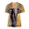 Summer Fashion 3D Printed Cute Nice Animal Elephant Men Fresh And Simple Short Sleeve Round Neck T-shirt Tops