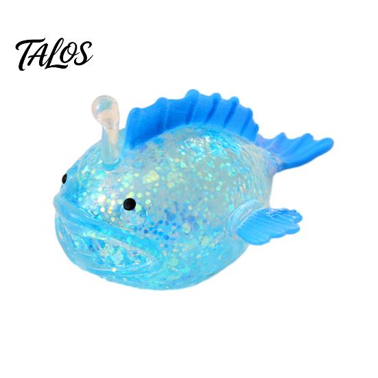 Lantern Fish Stress Ball Sugar Clear Glitter Sea Squeeze Fidget Toy Healing Sensory Soft Stretch Anxiety Relief Hand Relaxation Tool Bling