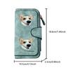 Corgi pattern long zipper wallet, large-capacity card holder, unisex clutch bag, stylish zippered coin purse, suitable for daily use, a great gift