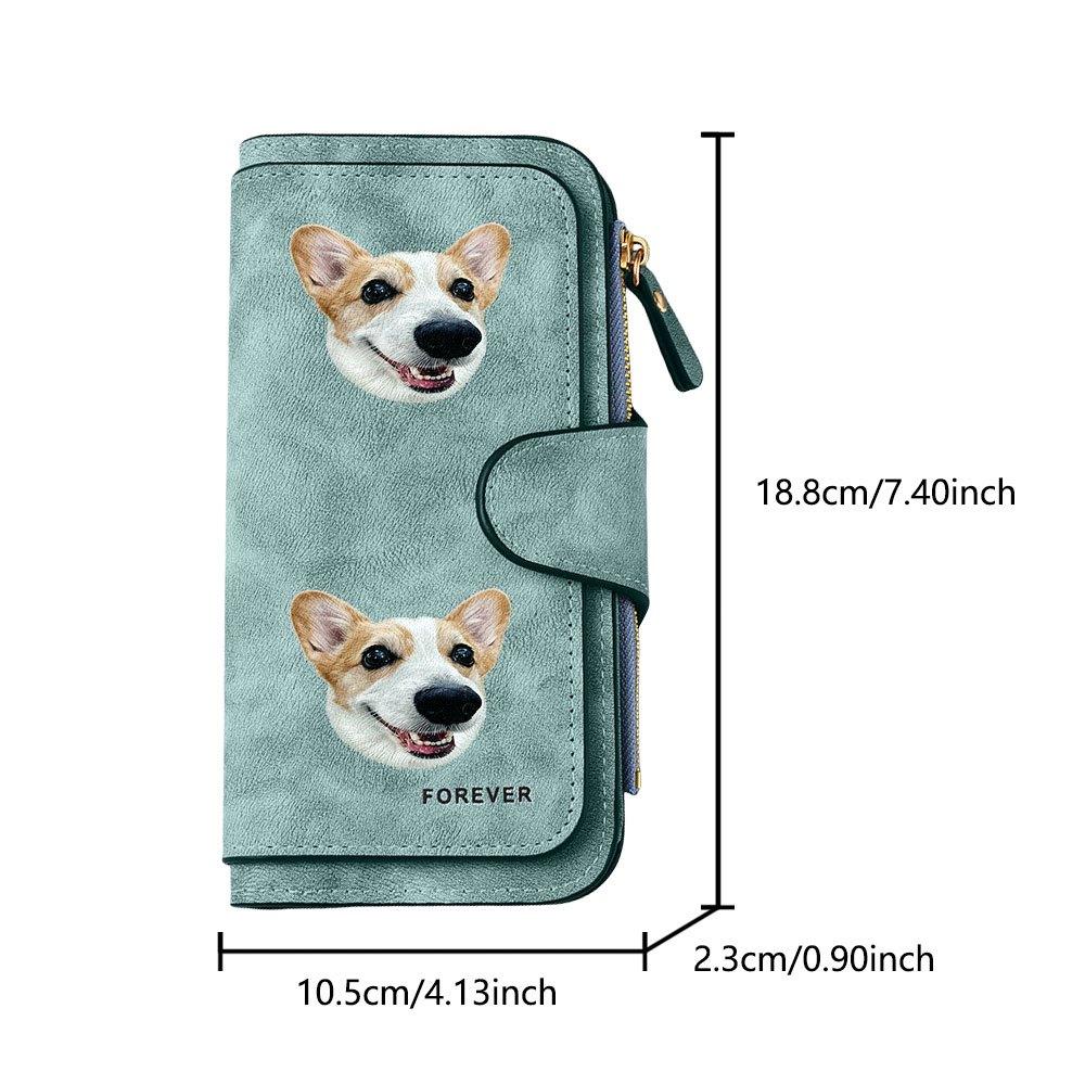 Corgi pattern long zipper wallet, large-capacity card holder, unisex clutch bag, stylish zippered coin purse, suitable for daily use, a great gift