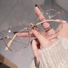 Vintage Big Frame Metal Minus Diopter Eyeglasses Fashion Clear Myopia Glasses Prescription Glasses Blue Light Blocking for Women