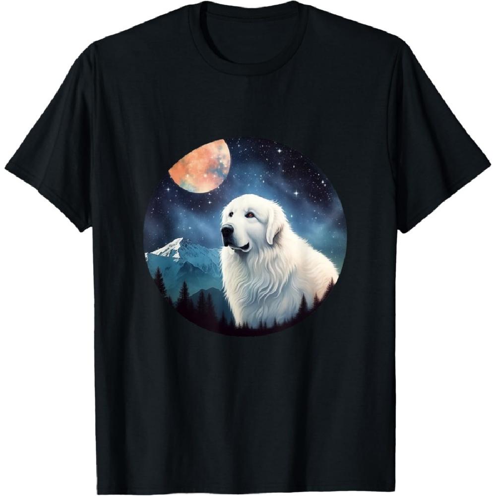 

Great Pyrenees Dog Snowy Mountain Night Under Moon T-Shirt for Men Women Kids XXXXXL чёрный