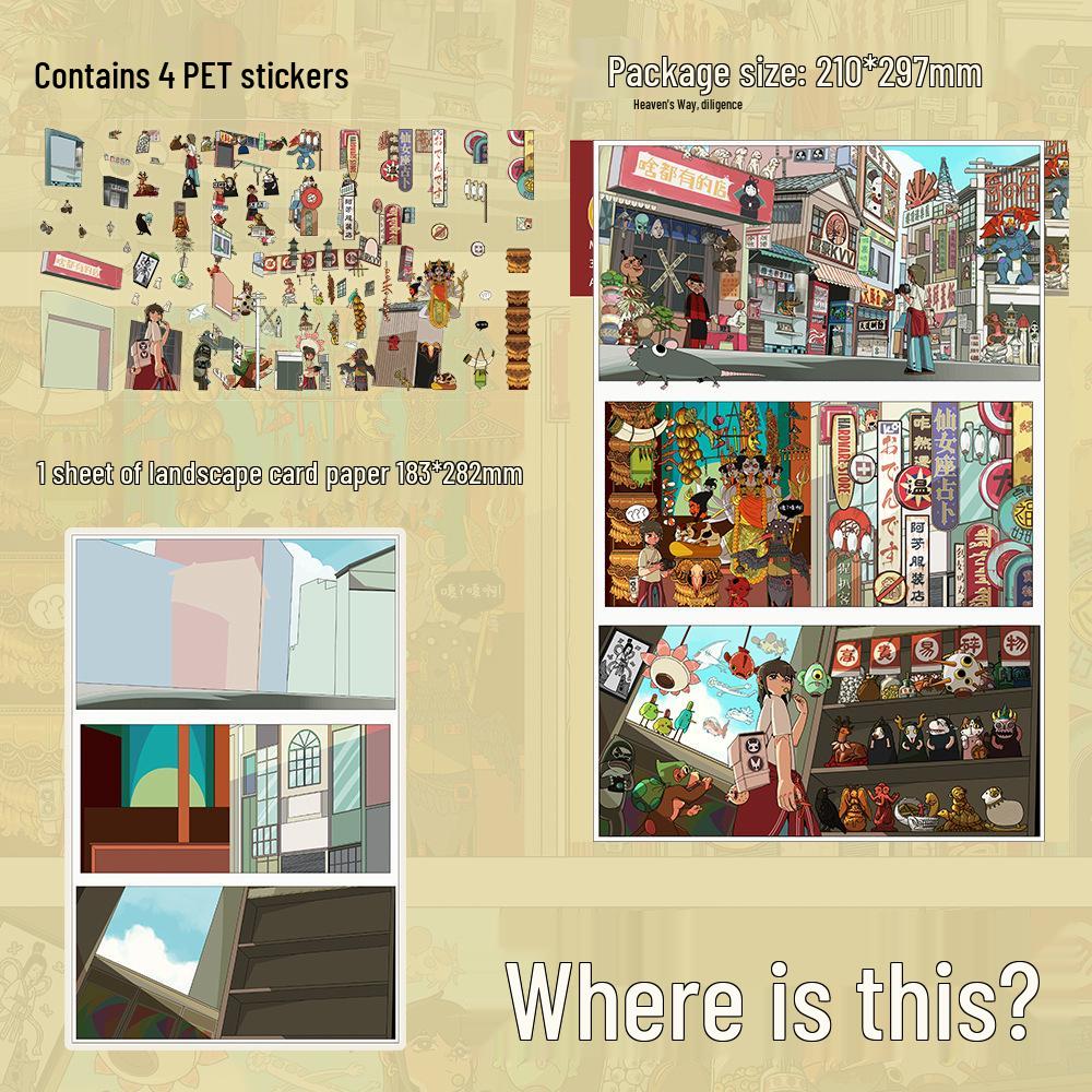4 Large PET Sheets for DIY Miniature Landscaping Scenes & Fun Stickers
