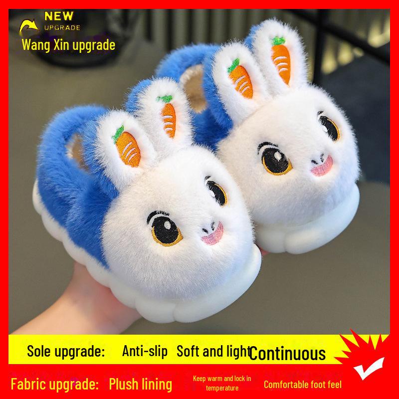 

Детские зимние тапочки Princess из нескользящего хлопка с теплым мехом для девочек и малышей upgraded version, Size 36/37 синий