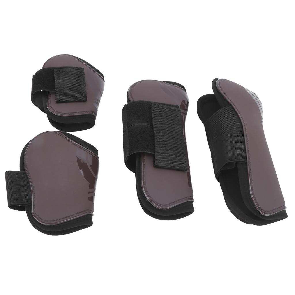 1Set Horse Tendon Boots PU Elastic Thickened Adjustable Horse Leg Protector with Nylon Hook