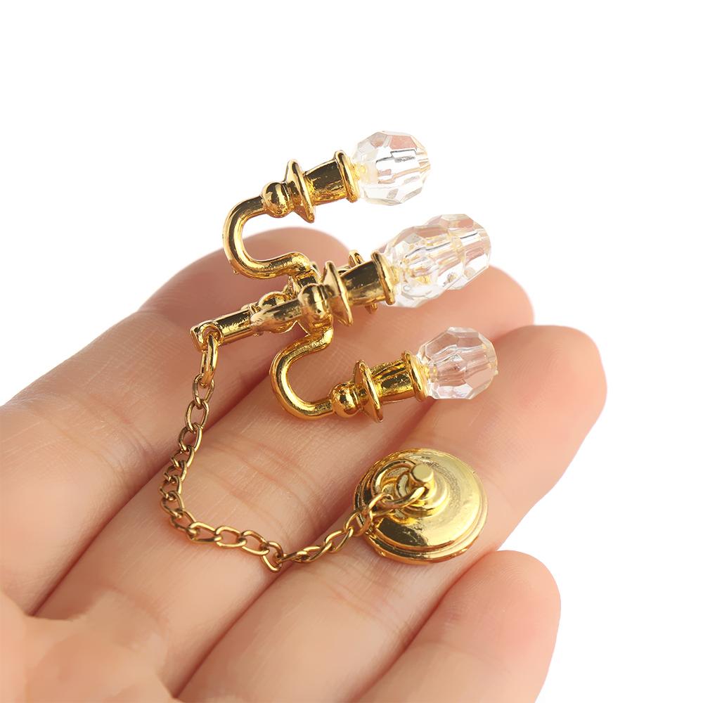 Scale 112 Fashion Vintage Chandelier Mini Furniture Toy Playing House Miniature Dollhouse Ceiling Lamp Model Doll Accessories