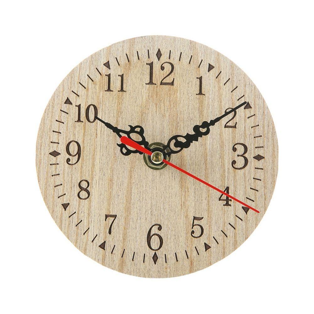 Wood Wall Clock Quiet Numerals Round Retro Clock Traditional Hanging Clock  Office