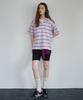 Onaenon Striped Collared Short Sleeve Knit Nek6Mp416