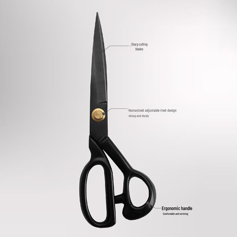 Experience the Best-Selling Heavy-Duty Tailor Scissors: Large, Thickened Black Carbon Steel Sewing Shears.