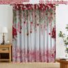 2D Flat Printing 2pcs Curtain Window Curtains Valentine Roses and Hearts(1) Digital Printed Polyester Drapes Family Party