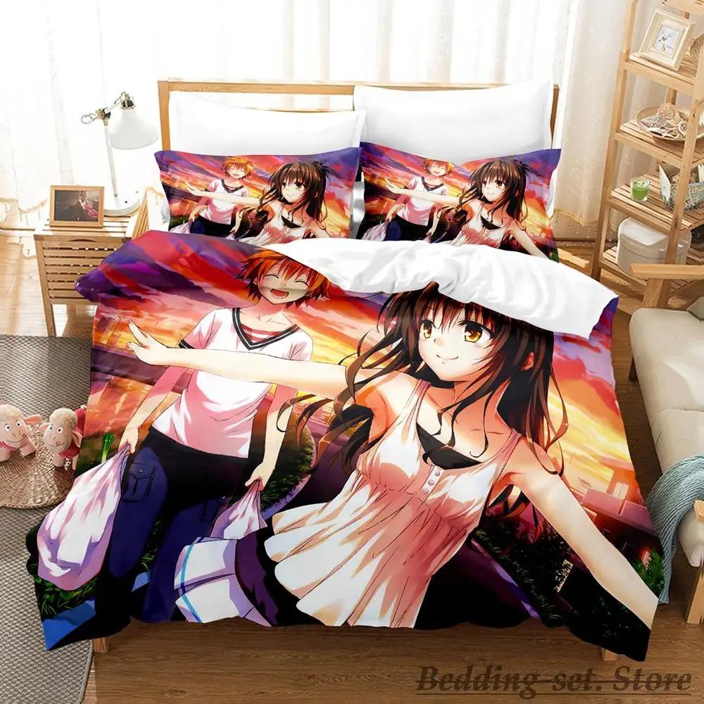 Comfortable Anime Print Bedding Set With Duvet Cover And Pillowcases Single Twin Full Queen King Sizes For Adults And Kids