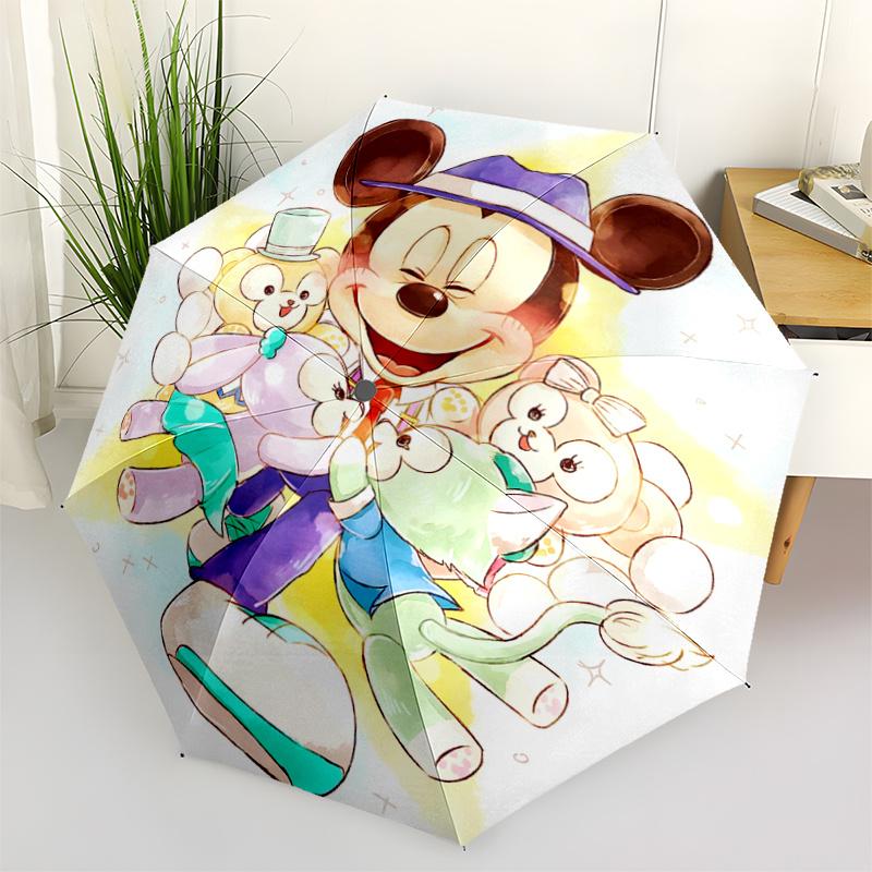

1pc Mickey Mouse and Friends Pattern Umbrella, Fashionable, Personalized, High-Value Folding Umbrella, a Must-Have for Summer, 8-Rib Durable