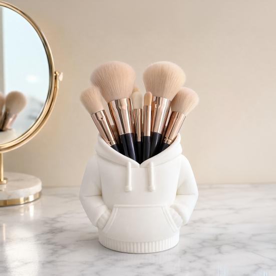 3D Printed Hoodie Pen Holder, Sweatshirt Shape Desk Organizer, Creative Storage for Pens, Makeup Brushes, Office Supplies