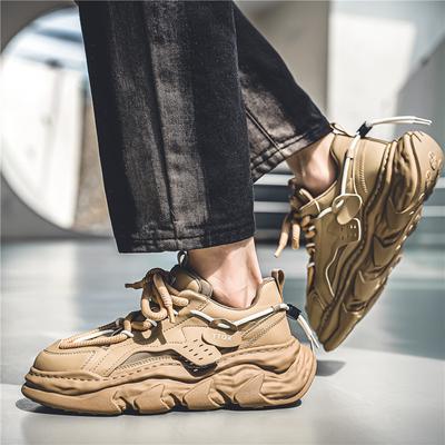Fashion Platform Designers Leather Sneakers Shoes Men Outdoor Casual Trendy Leisure Male Walking Footwear Low Help Lace-up Shoes Men