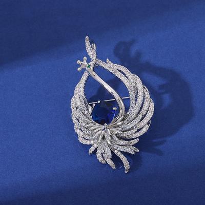 High-End Spark Sapphire Brooch Atmospheric Pin Coat Jacket Gift Brooch Direct Supply