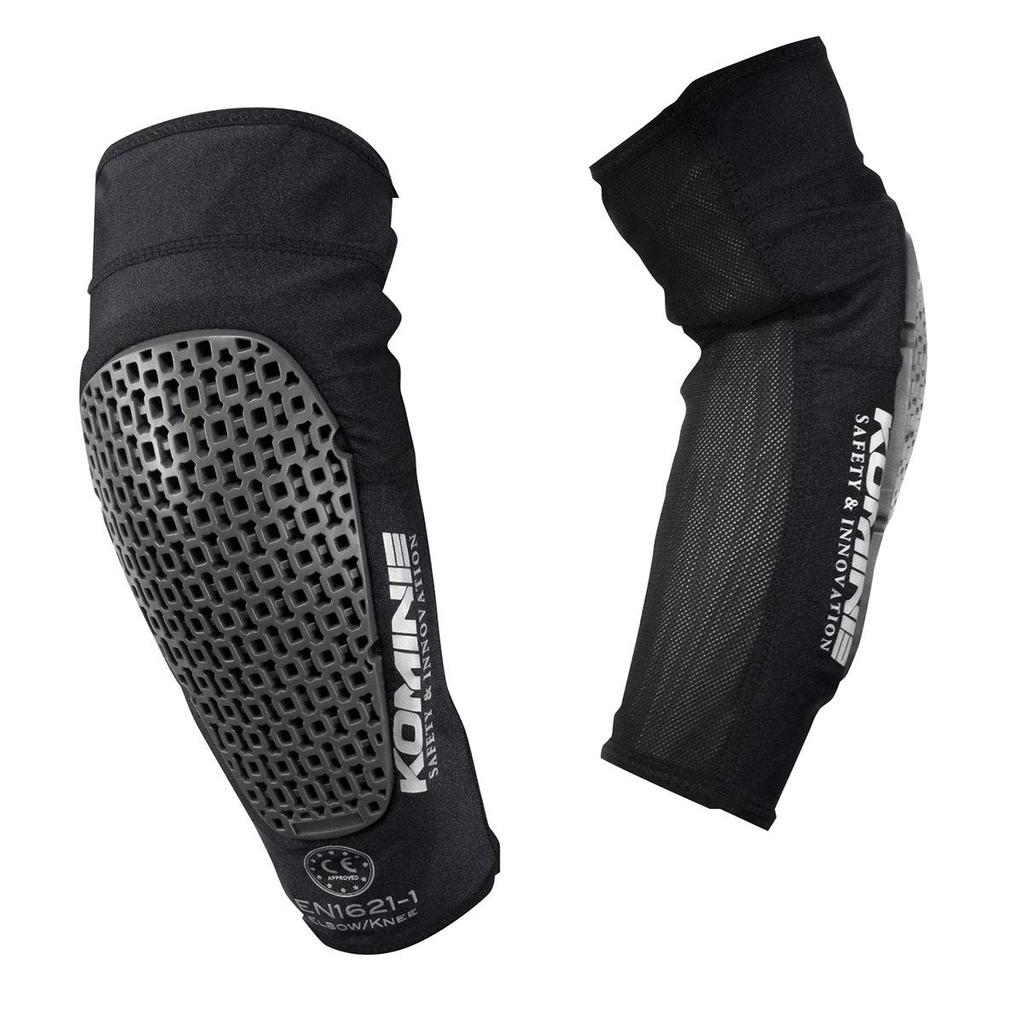 Komine SK-826 12996 Motorcycle Air Through CE Support Elbow Guard Fit, Black, CE Standard