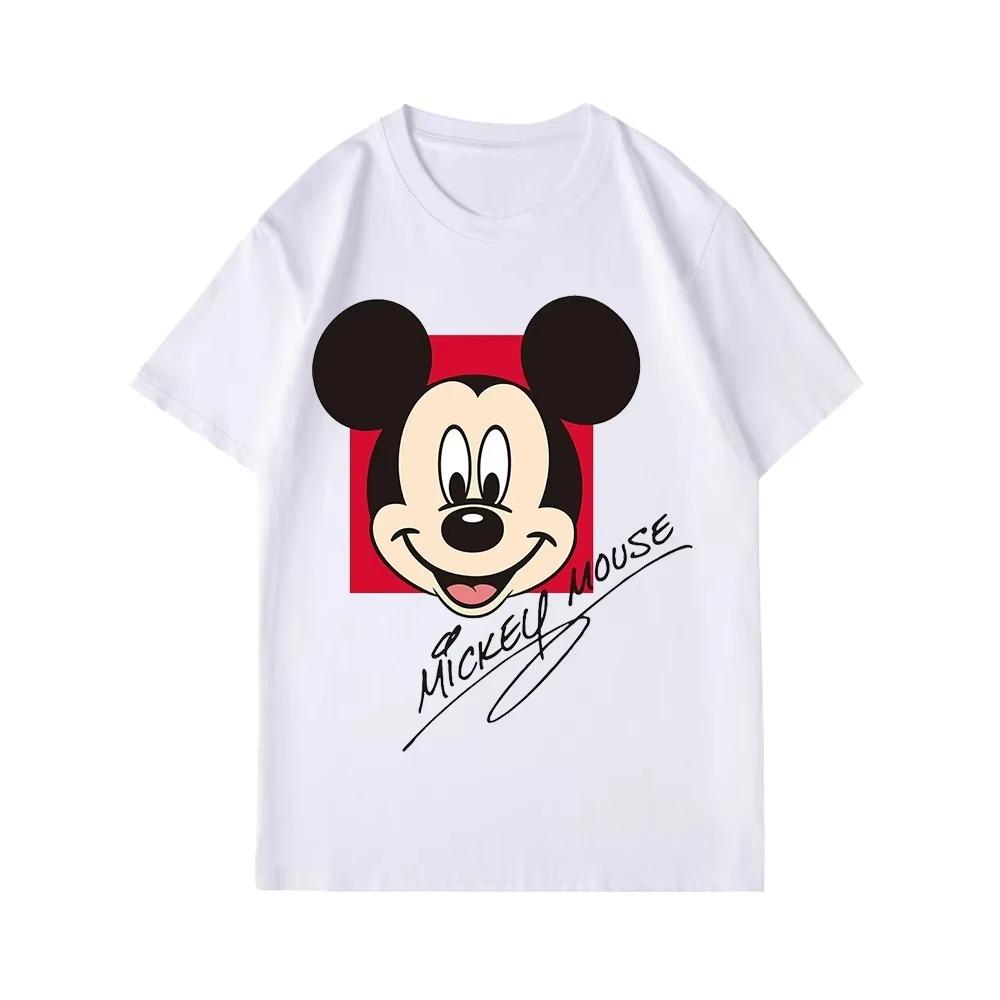 Классическая футболка Disney Микки Маус с подписью, унисекс, хлопковая, повседневная, с коротким рукавом, удобная, известная футболка S