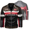 European and American autumn and winter models fleece pu large size men's coat men's jacket men's coat leather jacket men's