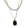 Retro Black Double Layer Metal Necklace - High-End Niche Design Clavicle Chain for Women
