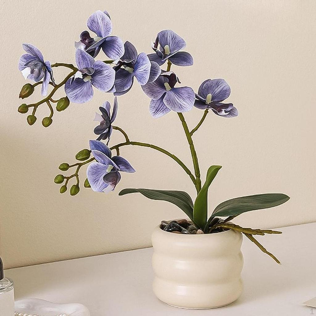 Artificial Phalaenopsis Flower Pot for Dining Table Decoration