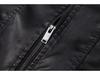 Men's Fleece-Lined PU Leather Motorcycle Jacket, Korean Style, for Spring, Autumn, and Winter.