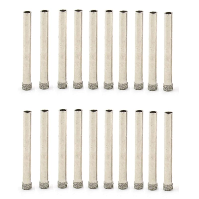 JINGLING 3mm Diamond Drill Bit, 1/8" Diamond Drill Bits, Glass Drill Bit, Coated Hole Saw Core Bit Tools for Stone Tile Pack of 20Pcs
