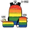 Classic Popular Colourful LGBT 3D Print 3pcs/Set Pupil School Bags Laptop Daypack Backpack Inclined Shoulder Bag Pencil Case