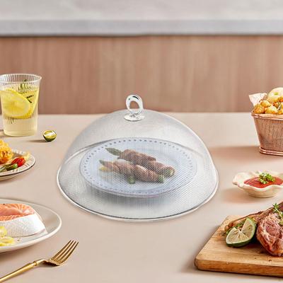 Dome-shaped Food Cover Made of Stainless Steel Mesh with Handle, Lightweight, Shatter, Washable And