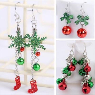 Women Christmas Hook Drop Dangle Earring Charm Eardrop Jewelry Xmas Party