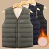 Winter Men Fleece Warm Vest Jacket Letter Print Windproof Wool Liner Warm V-neck Casual Coats Padded Thicken Outdoor Waistcoats