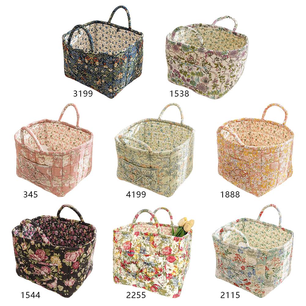 Boho Fabric Storage Basket Large Capacity Padded Laundry Baskets Pastoral Style Baskets for Small Apartment Dormitory Closet