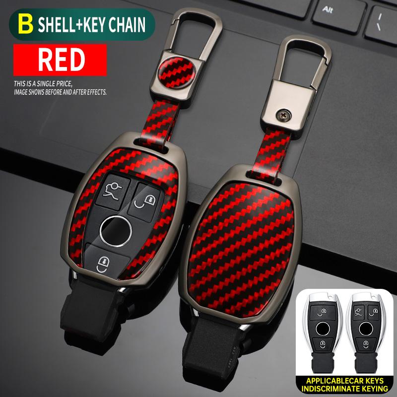 Carbon Fiber Zinc Alloy Car Key Case Cover For Mercedes Benz A C E S Class GLA CLA GLK GLC CLS W204 W463 W176 W251 W205 AMG