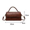 Vintage Style PU Leather Small Flap Shoulder Crossbody Bag for Women Fashion Solid Color Stain Resistant Faux Leather Occasion Handbag CLE
