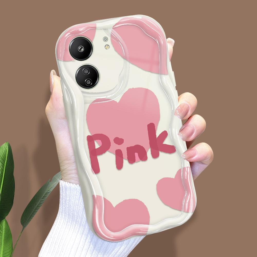 

Милый мультяшный узор, кремовая текстура, мягкий силиконовый чехол с волнистыми краями, чехол для телефона Xiaomi Redmi Xiaomi Poco C75 белый