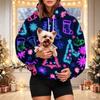 Damen Mode Weihnachtsdruck Hoodie mit Haustier-Tasche, Lässiger Pullover für Feiertagskleidung