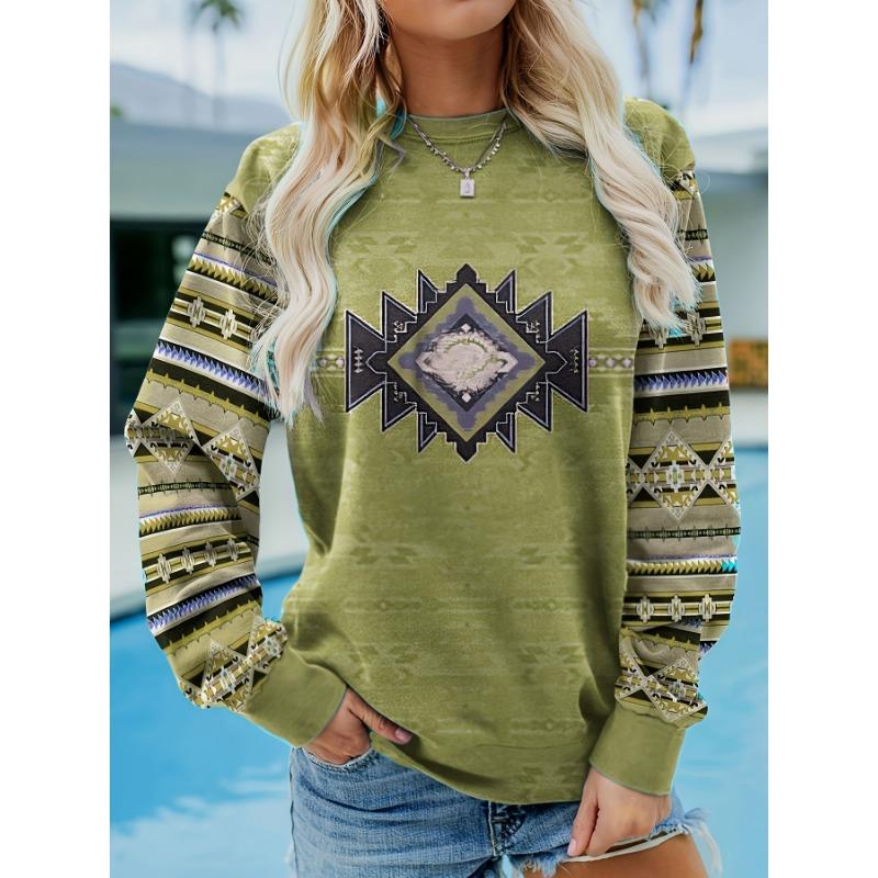 Ladies Casual Round Neck Long Sleeve T-Shirt