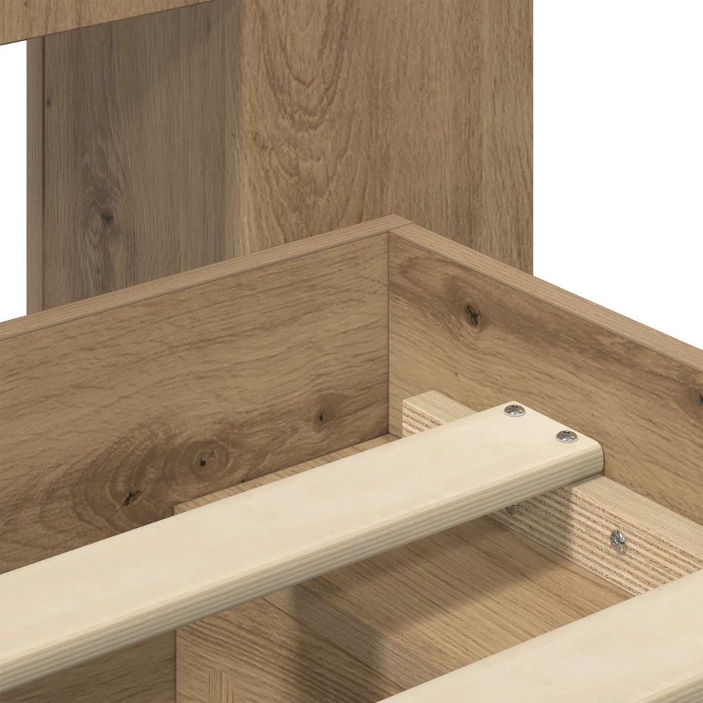 Bed Frame with Storage Space Artisan Oak Finish 150 x 200 cm