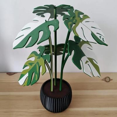 6 Adet 3D Baskılı Monstera Yaprağı Bardak Altlığı Seti Ayrılabilir Bitki Temalı İçecek Altlıkları Gizli Saklama Saksısı ile Benzersiz Ev Dekorasyonu Bitki Severler İçin Hediye