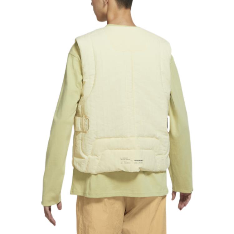 Jordan Gilet Solido Scollo a V Monopetto Slim Fit Uomo Top Albicocca DR1438-113